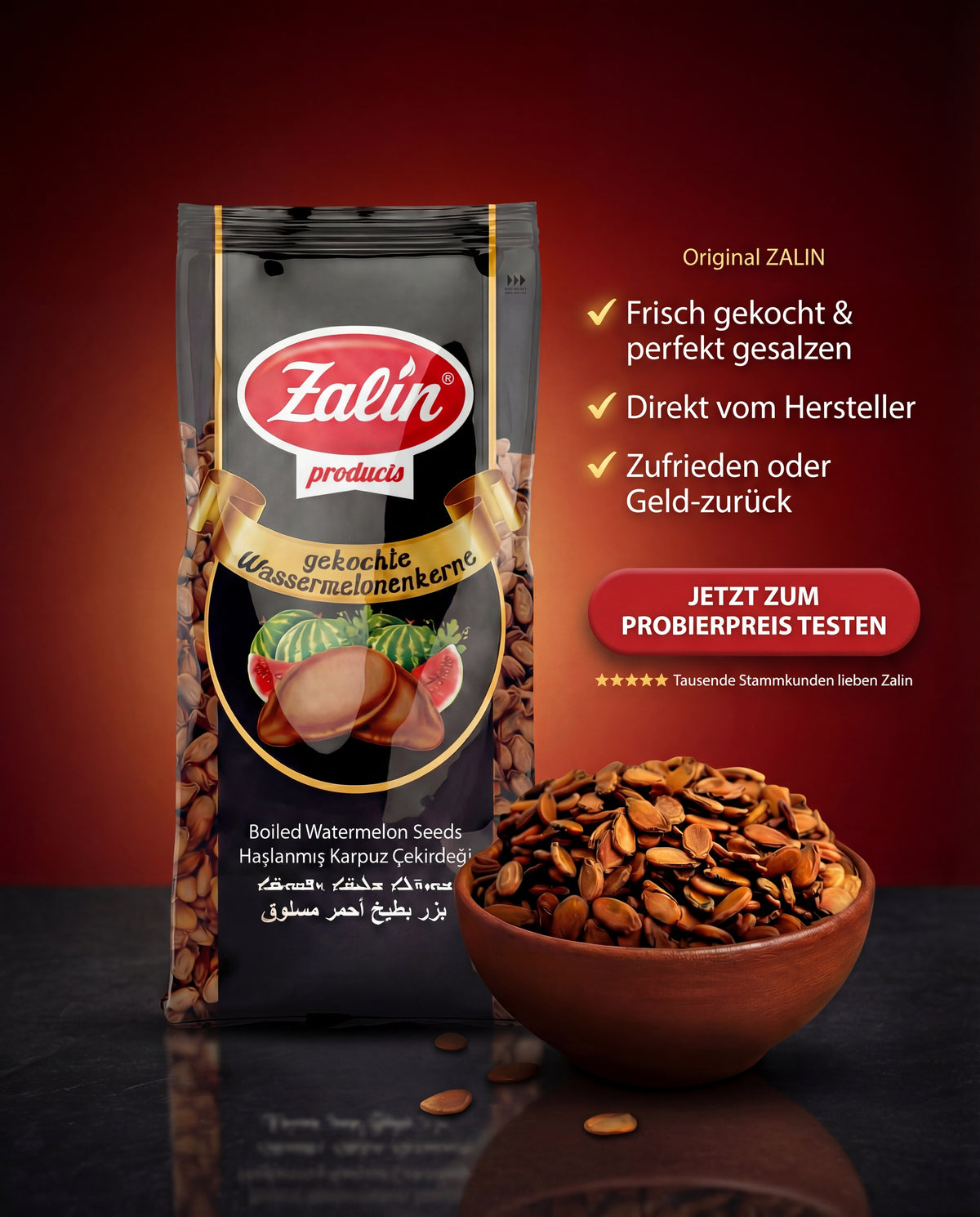 Zalin – Frisch gekochte Wassermelonenkerne & geröstete Kerne
